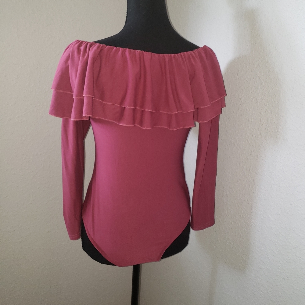 Sexy Blush Cotton Candy Couture Bodysuit w/Ruffles - Picture 2 of 9